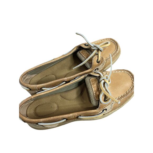 Sperry Top-Sider Boat Shoes Beige Leather 7M Nautical Classic Coastal Preppy - Picture 9 of 9